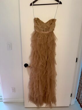 For Love & Lemons Lace Bustier Dress - Camel/Tan